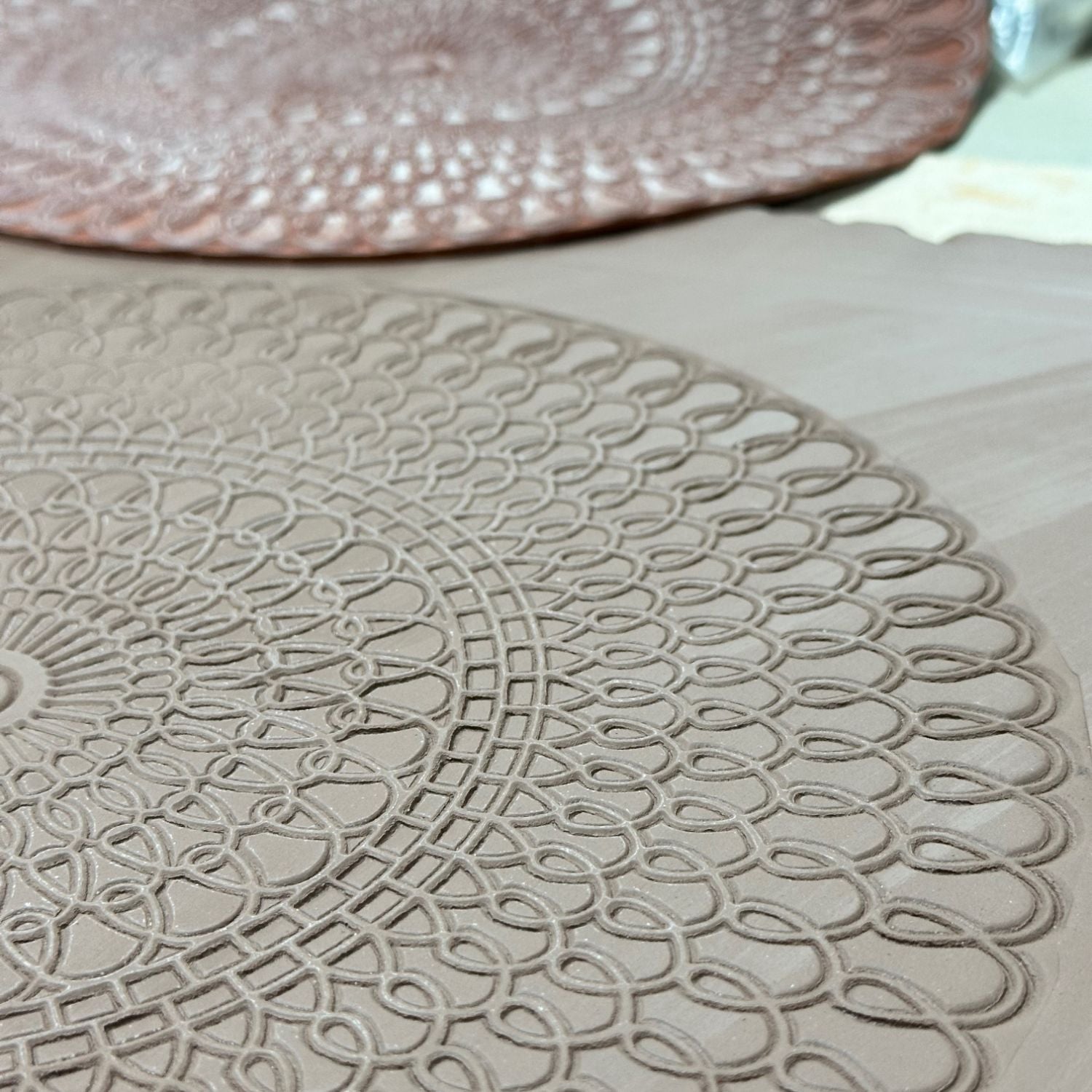 Serenity Spiral - Mandala Texture Mat #1 - Set of Two (8" + 12")