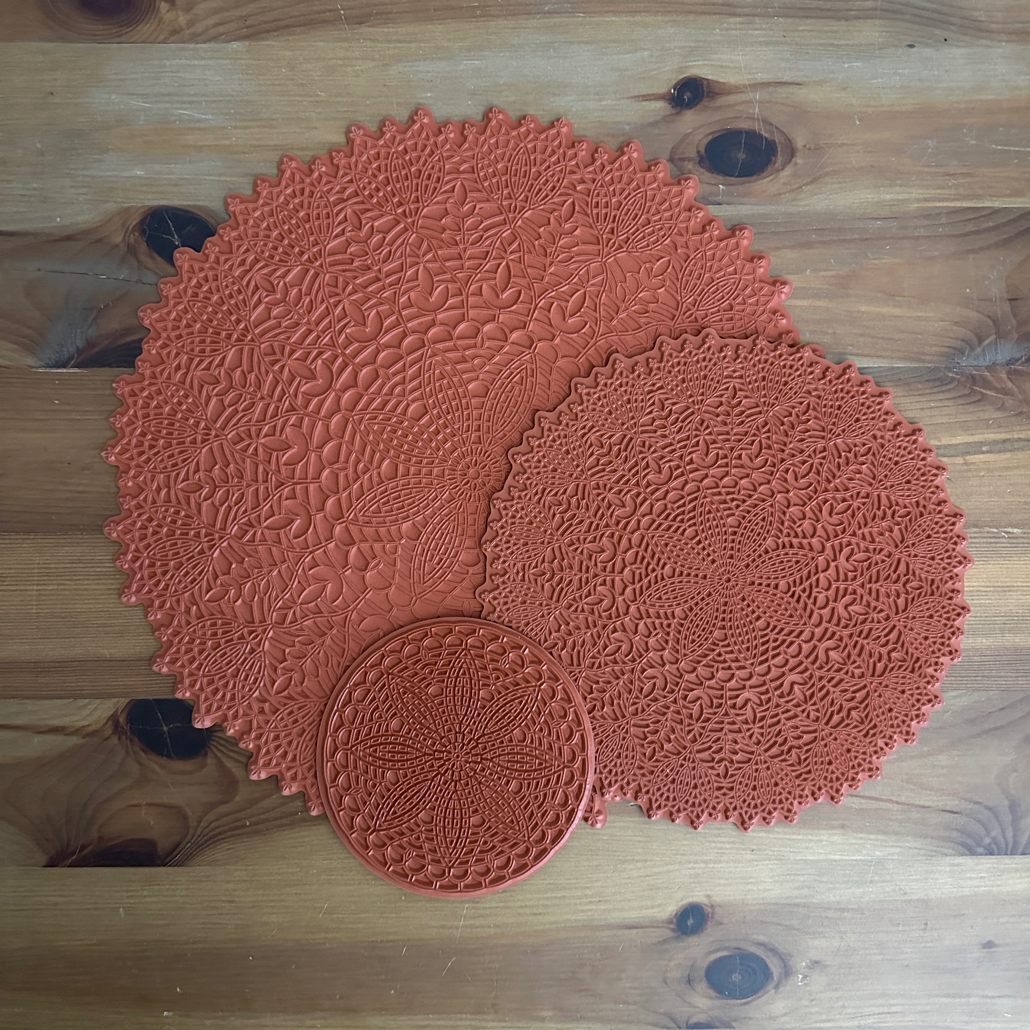 Floral Rhapsody - Mandala Texture Mat - Set of 3 (4.25" + 8" + 12")