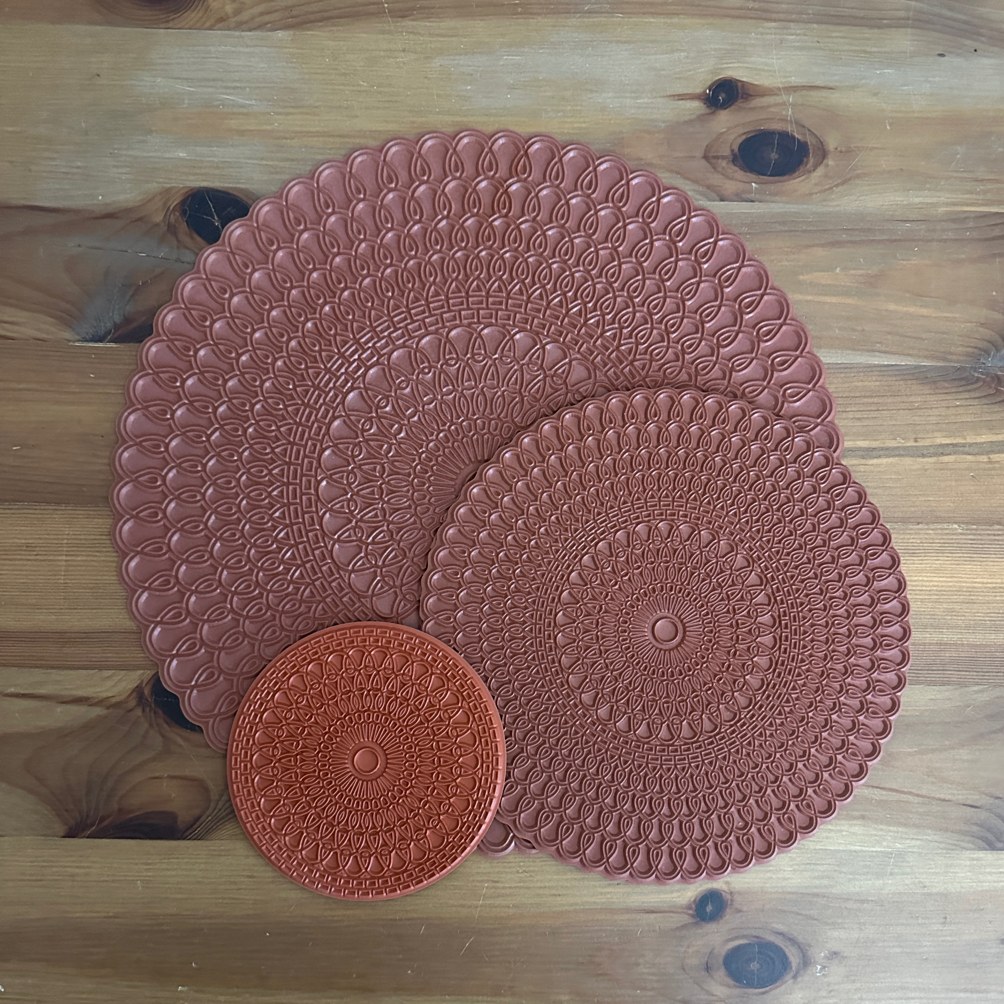 Serenity Spiral - Mandala Texture Mat - Set of 3 (4.25" + 8" + 12")