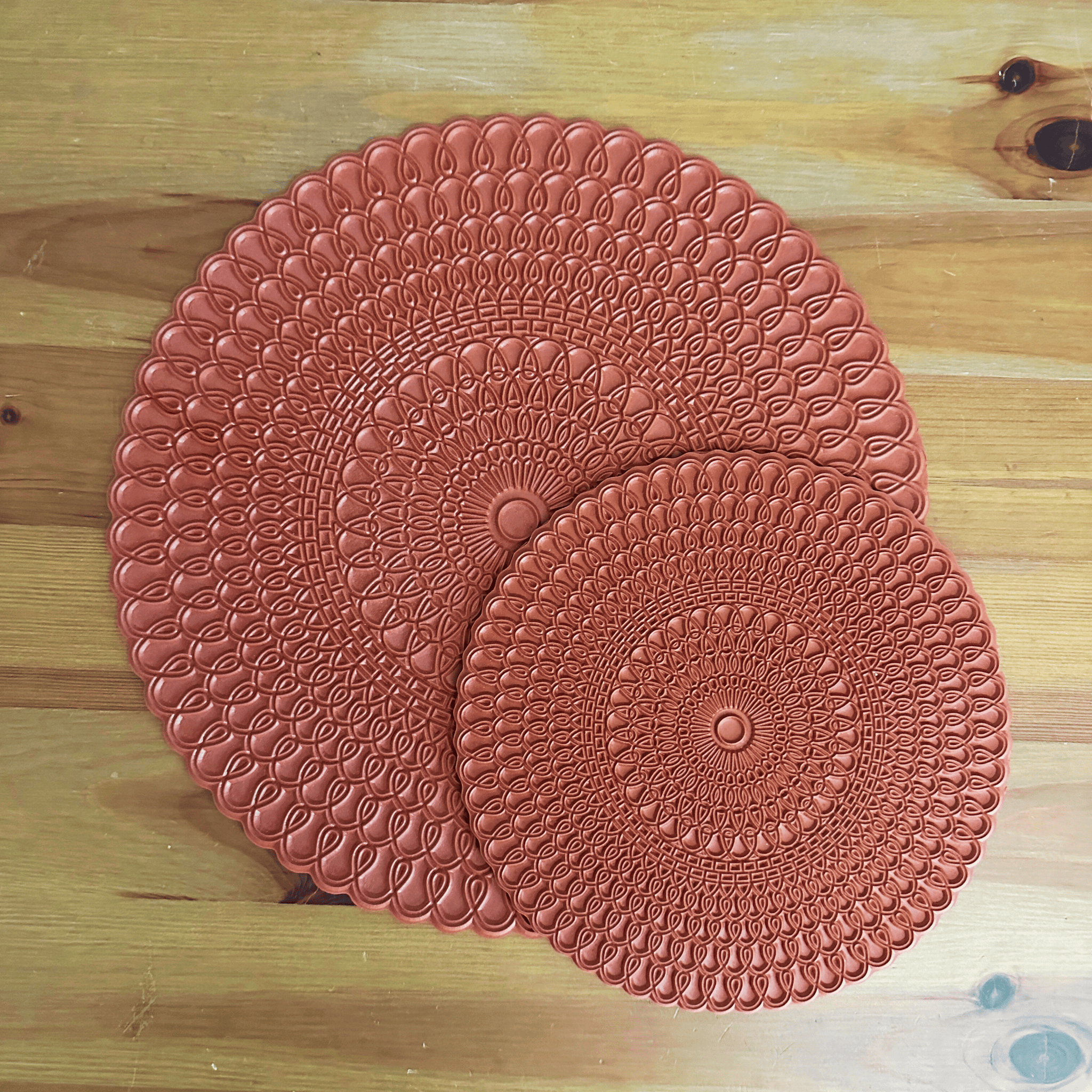 Serenity Spiral - Mandala Texture Mat #1 - Set of Two (8" + 12")