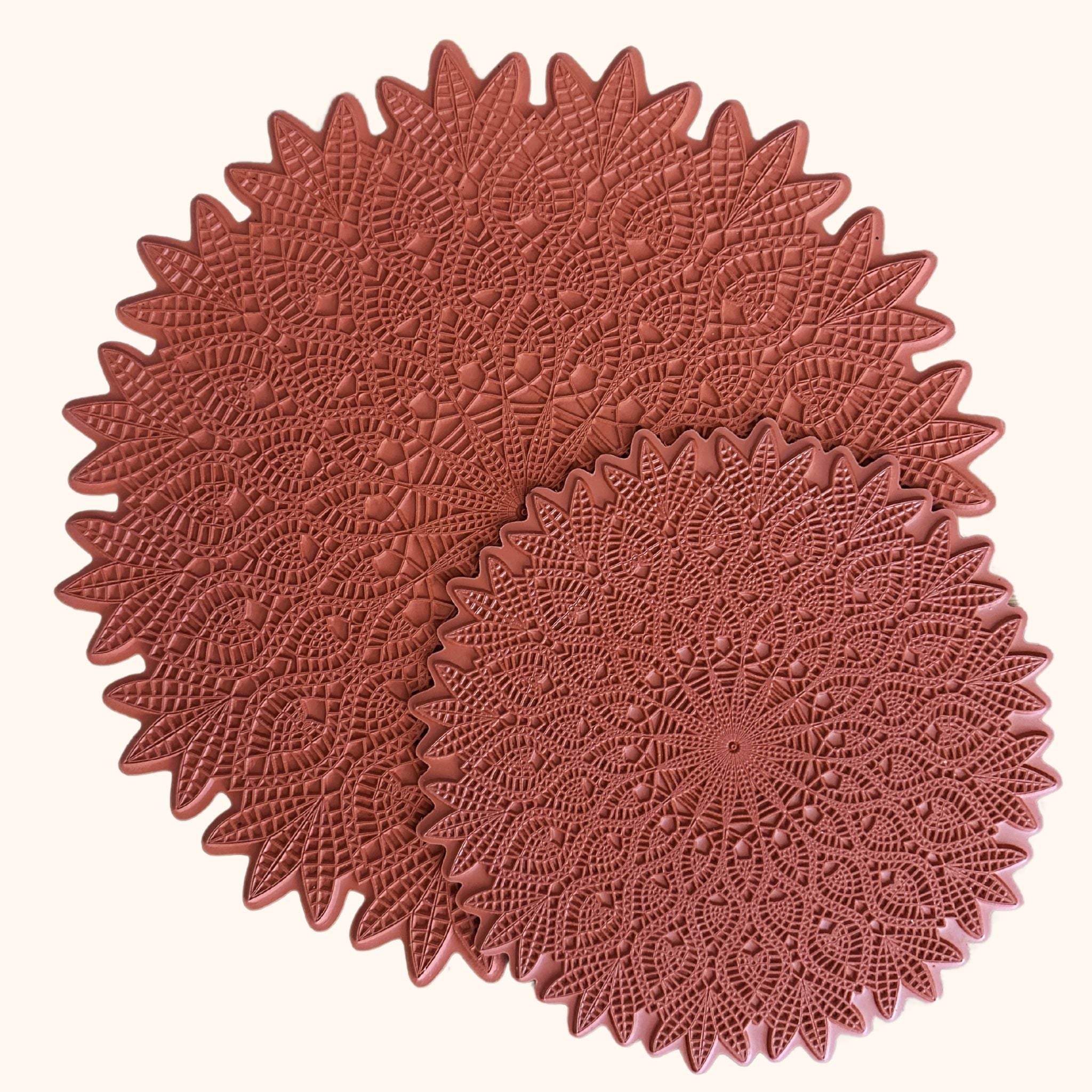 Solar Radiance - Mandala Texture Mat #2 - Set of Two (8" + 12")