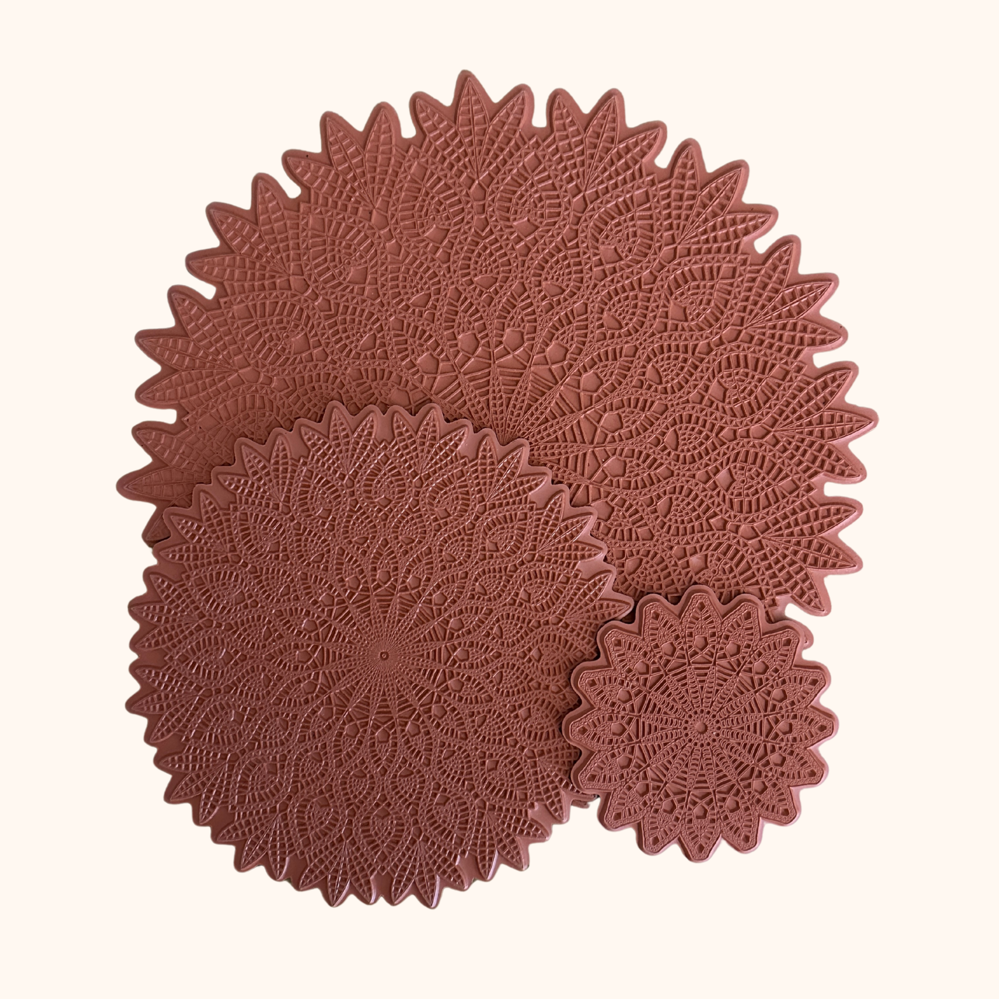 Solar Radiance - Mandala Texture Mat - Set of 3 (4.25" + 8" + 12")