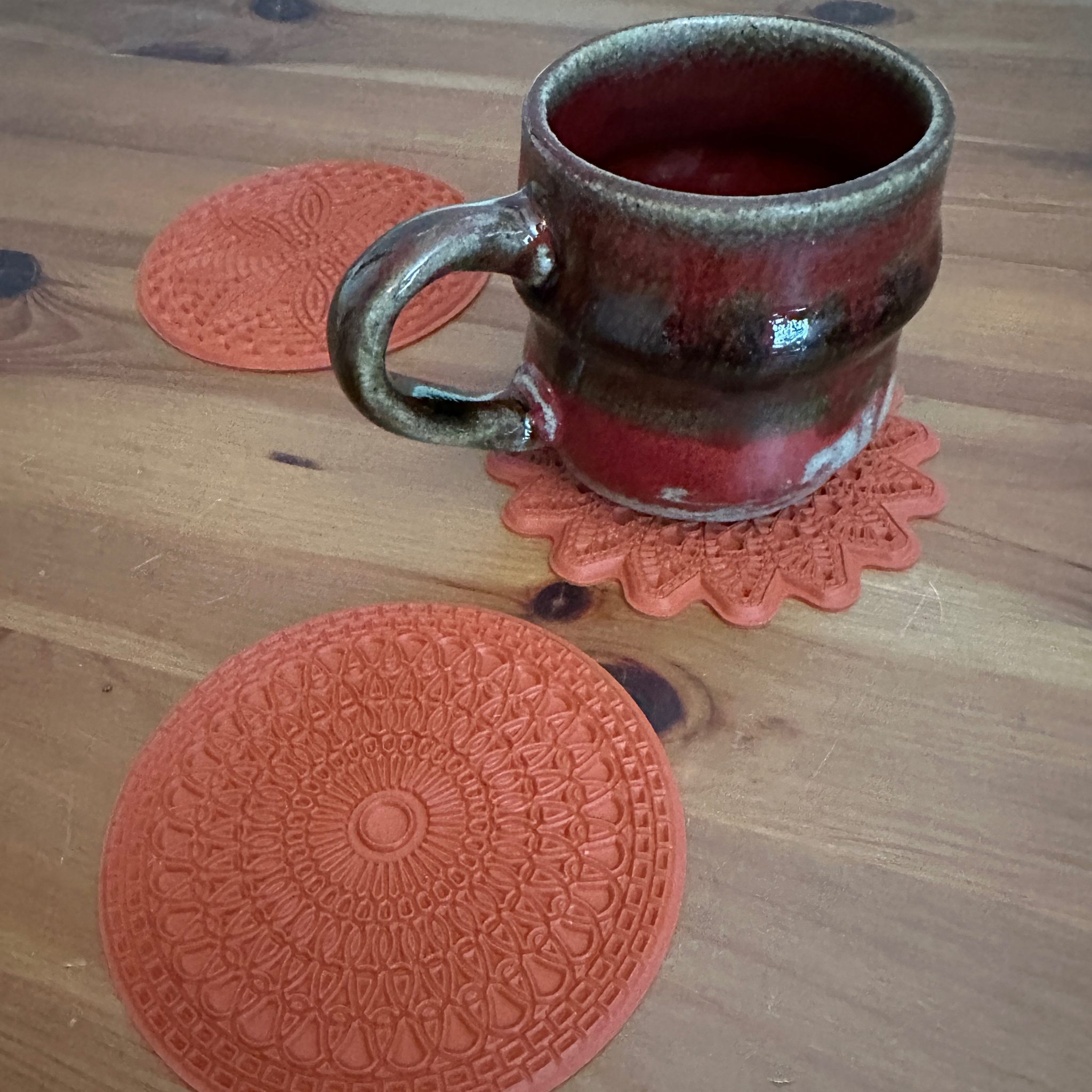 4.25" - Mandala Texture Mat Set - Set of 3 (1 x Serenity Spiral; 1x Solar Radiance; 1x Floral Rhapsody)