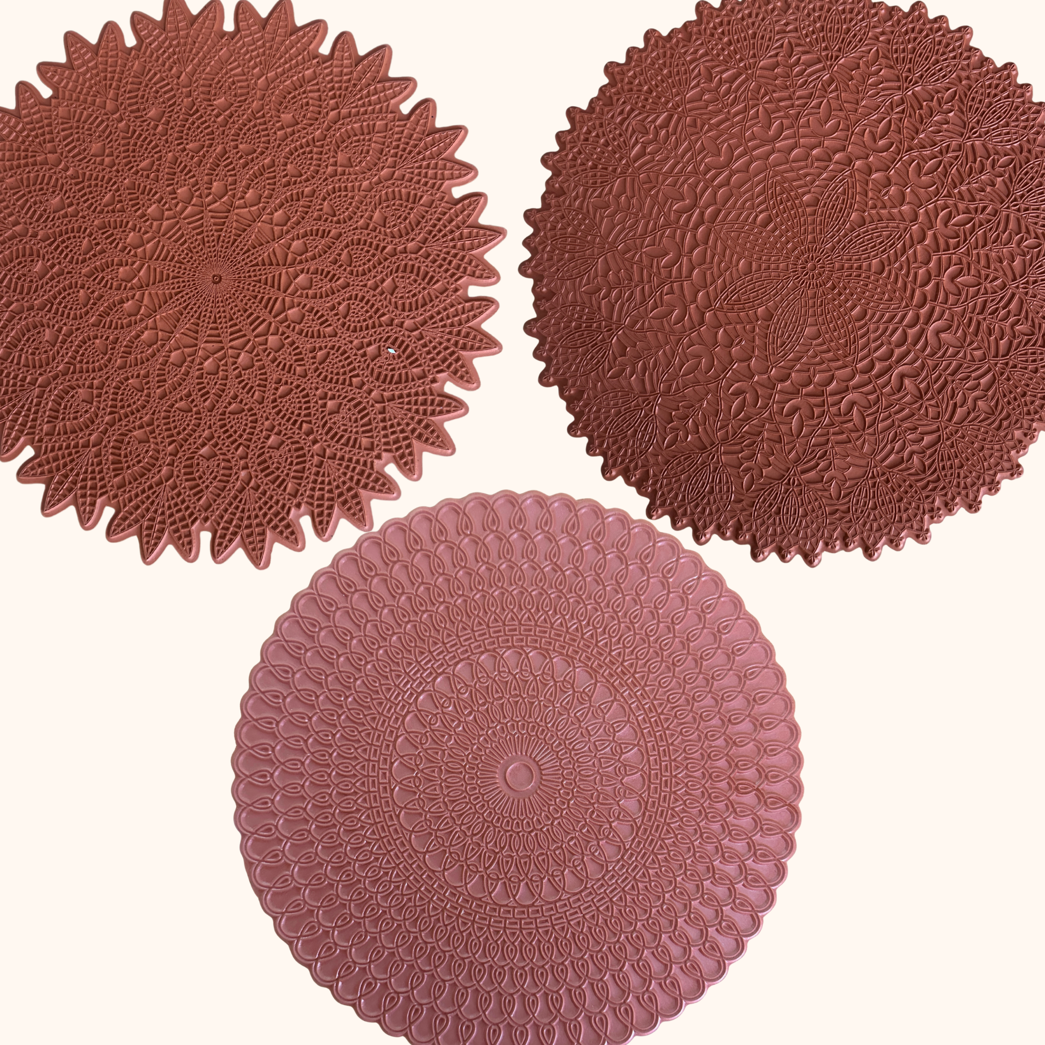 12" - Mandala Texture Mat Set - Set of 3 (1 x Serenity Spiral; 1x Solar Radiance; 1x Floral Rhapsody)