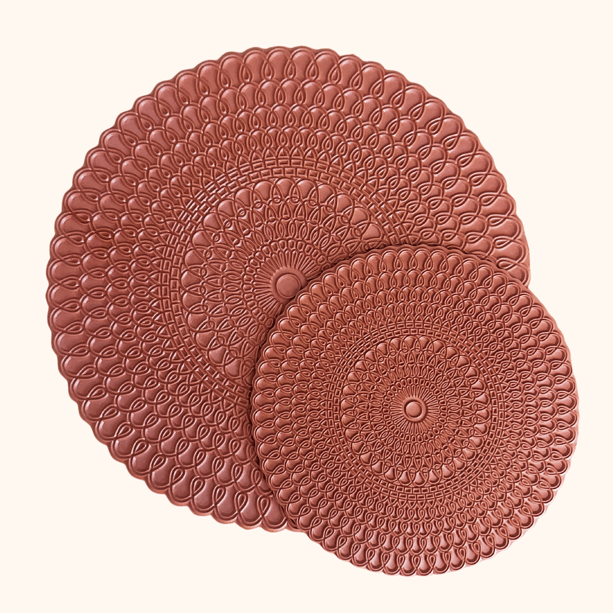 Serenity Spiral - Mandala Texture Mat #1 - Set of Two (8" + 12")