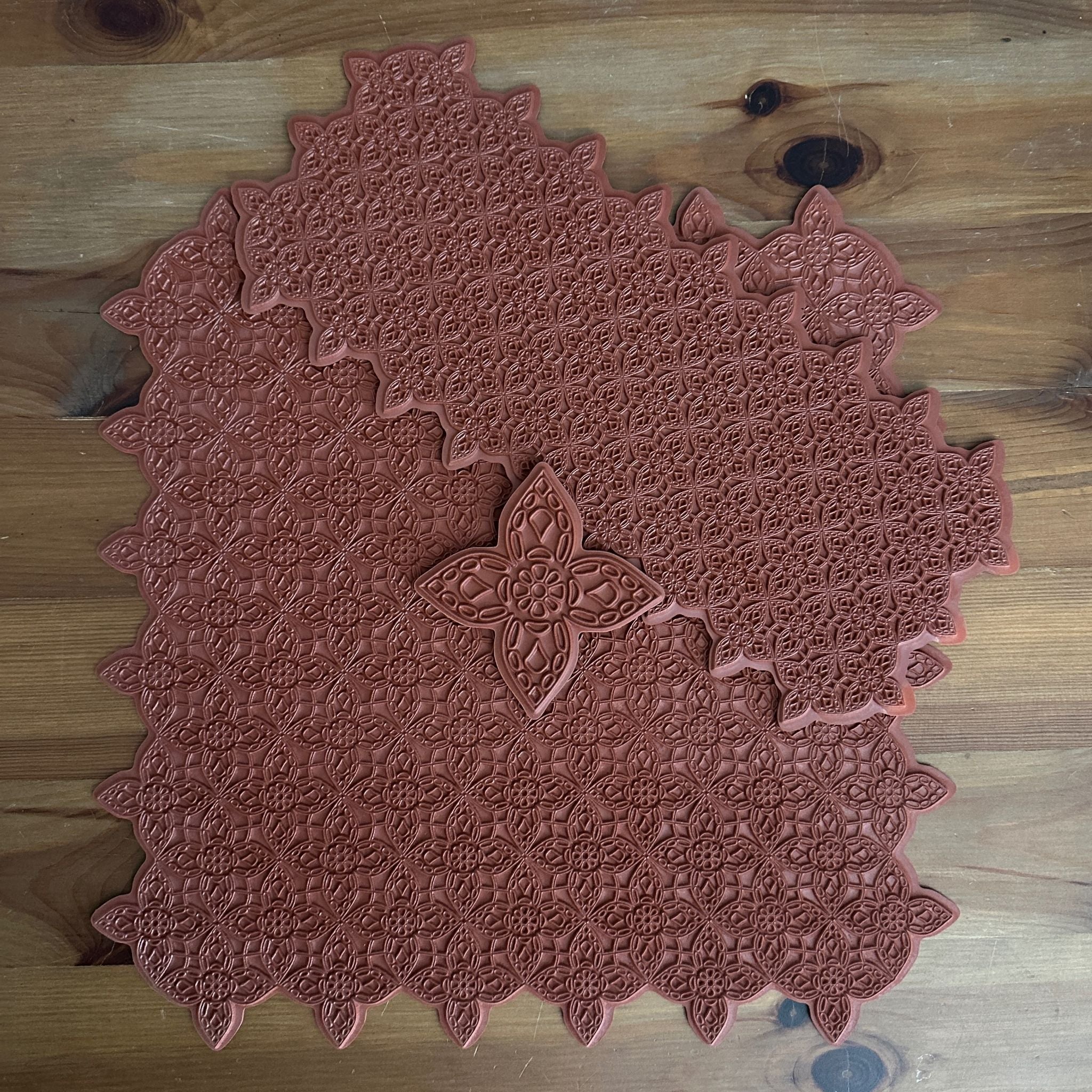 Petal Prism - Mandala Texture Mat #4 - Set of Three (3.5"x3.5" + 5"x12" + 12"x12")